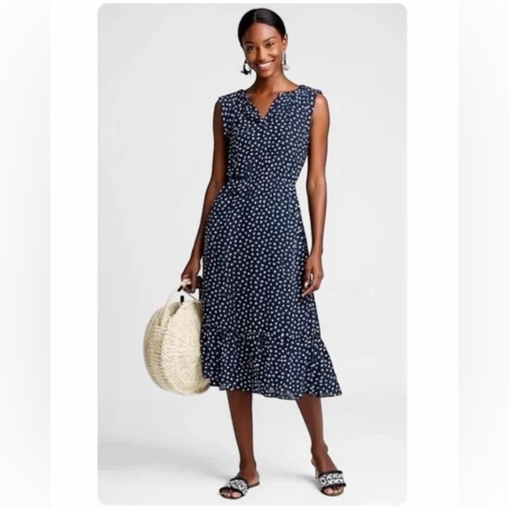 Like New J.Crew Mercantile Dragonfly Midi Dress with Pockets!! Small
